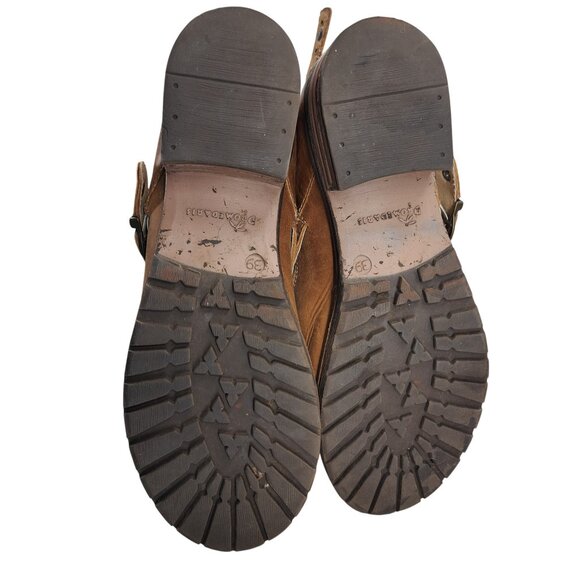 Dromedaris Kelsey Leather Chelsea Boots Size 39 US 8.5-9 Beige Western Buckle - Picture 6 of 13